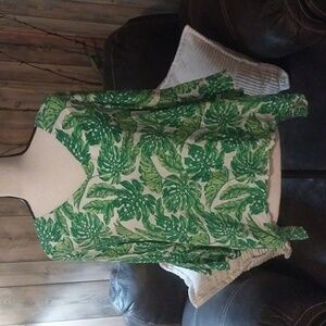 LaRoque Original 100% Silk Ivy Top Palm Print One Size